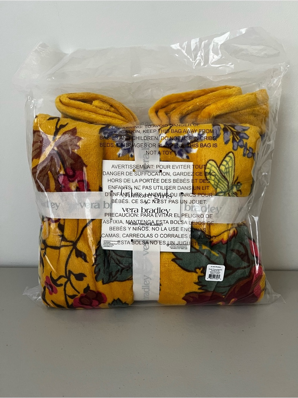 Vera Bradley Gilmore Girls NWT Plush Throw Blanket Autumn Floral Dragonfly